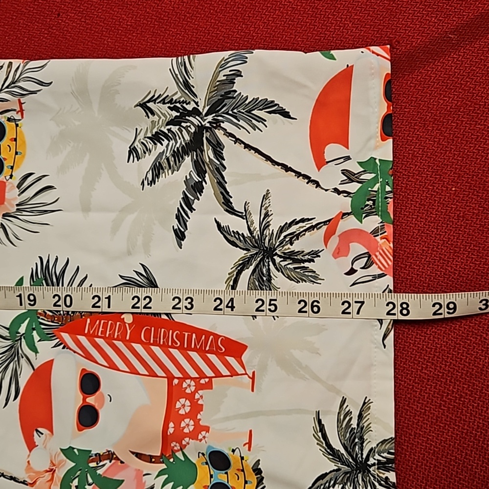 Tropical Santa with a surfboard flamingos pineapple lights ALOHA Christmas Lrg. - Picture 7 of 7
